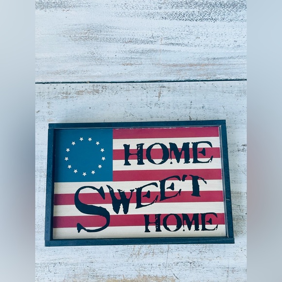 *Home Sweet Home Primitive Flag Sign - Picture 7 of 12
